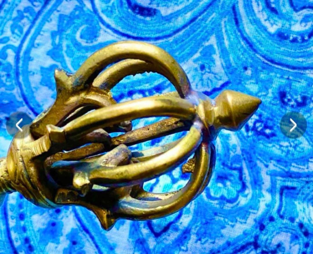 金運爆上げ！厄除！日本にない巨大！縦15cm ！九鈷杵　特別祈祷済み　チベット製