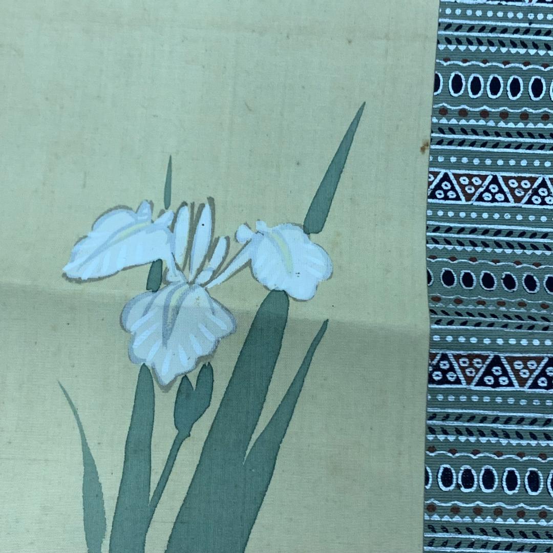 掛軸 兜と菖蒲 紫園 落款あり 端午の節句 お祝い 季節掛け こどもの日 大将兜