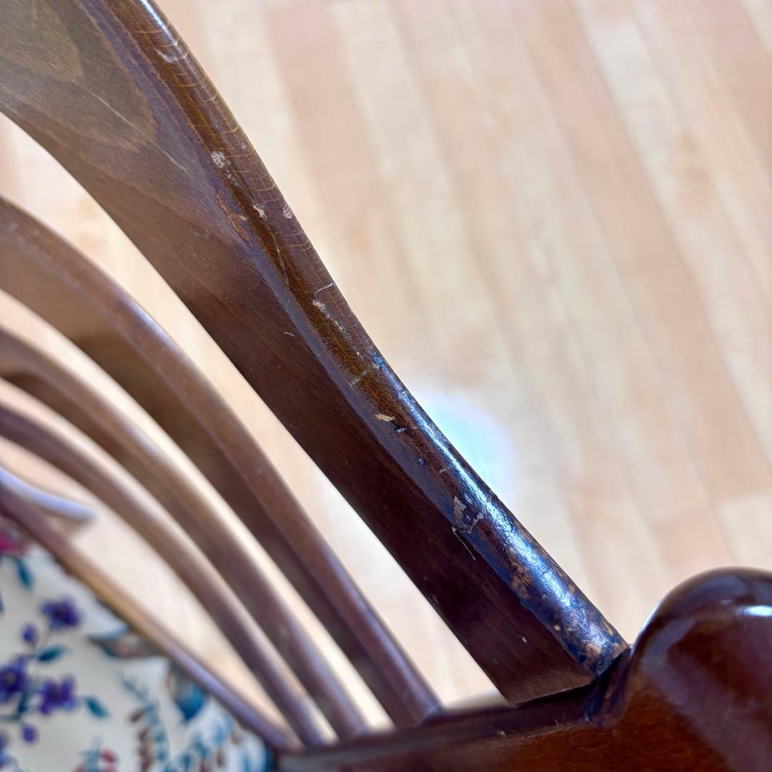 飛騨産業 キツツキ ダイニングチェア 木製チェア 花鳥柄 ラダーバックチェア