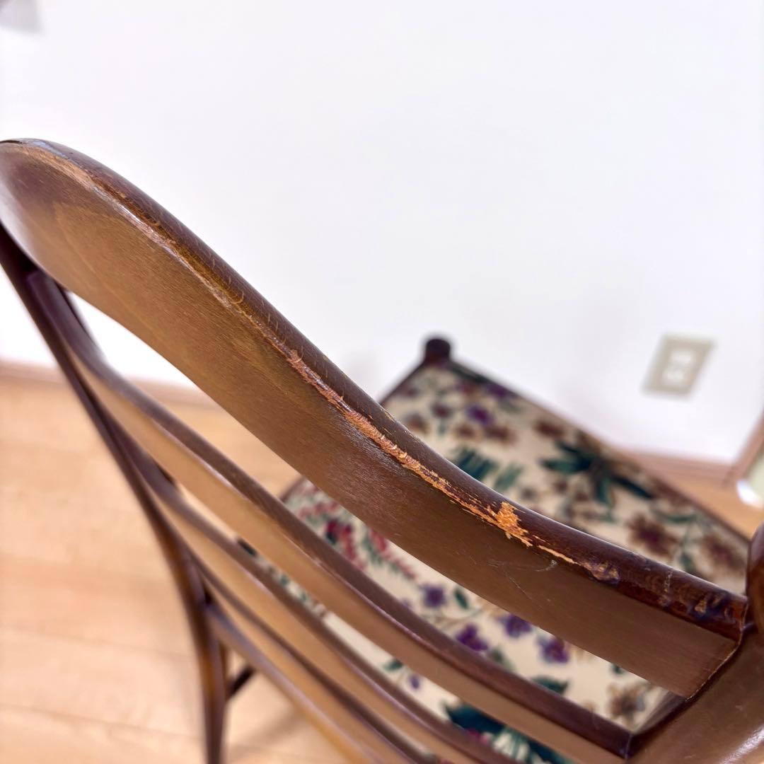 飛騨産業 キツツキ ダイニングチェア 木製チェア 花鳥柄 ラダーバックチェア