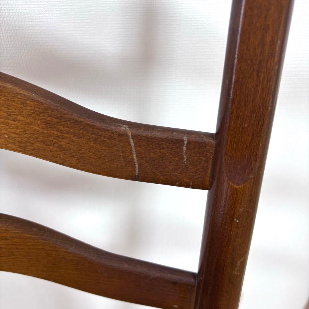 飛騨産業 キツツキ ダイニングチェア 木製チェア 花鳥柄 ラダーバックチェア