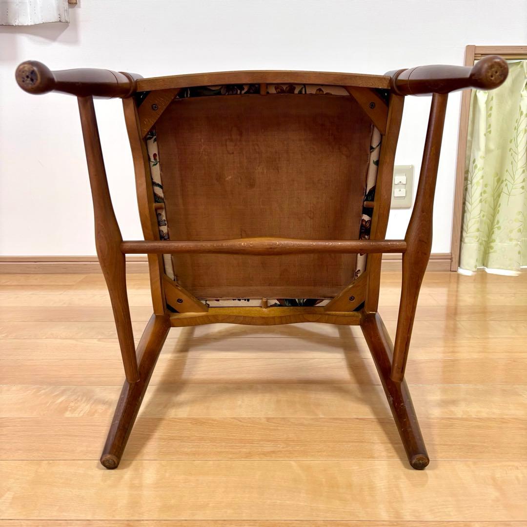 飛騨産業 キツツキ ダイニングチェア 木製チェア 花鳥柄 ラダーバックチェア