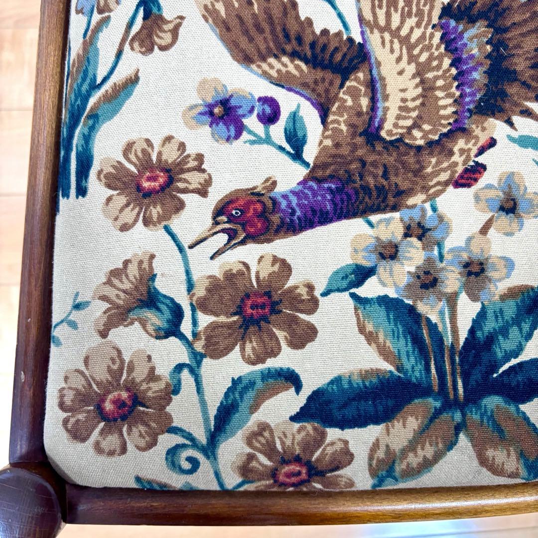 飛騨産業 キツツキ ダイニングチェア 木製チェア 花鳥柄 ラダーバックチェア