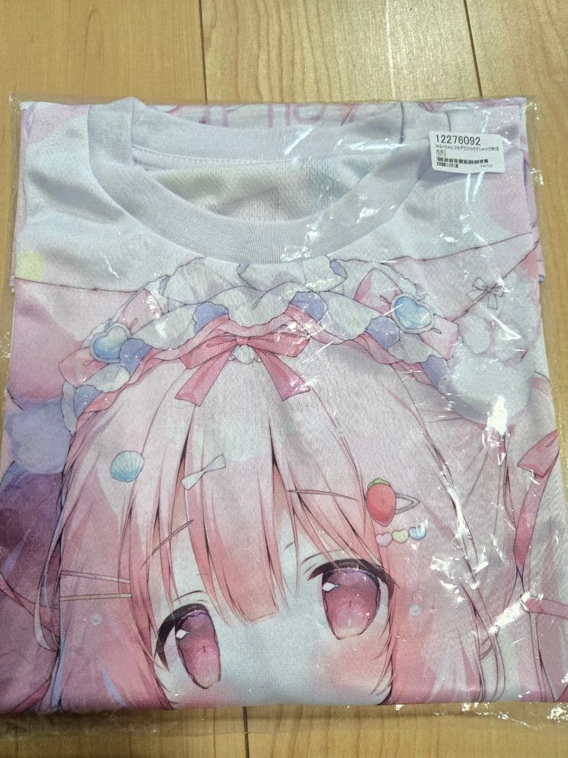 桃豆こまもち　フルグラフィックTシャツ　L