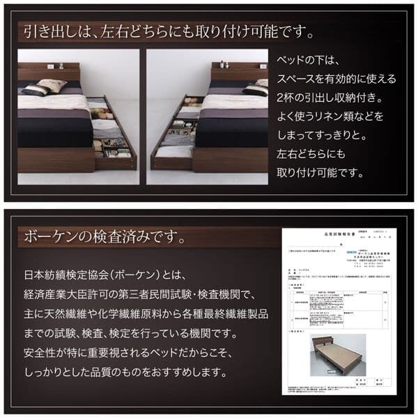 【General】ボンネルコイルマットレス付ベッド➺セミダブル➺