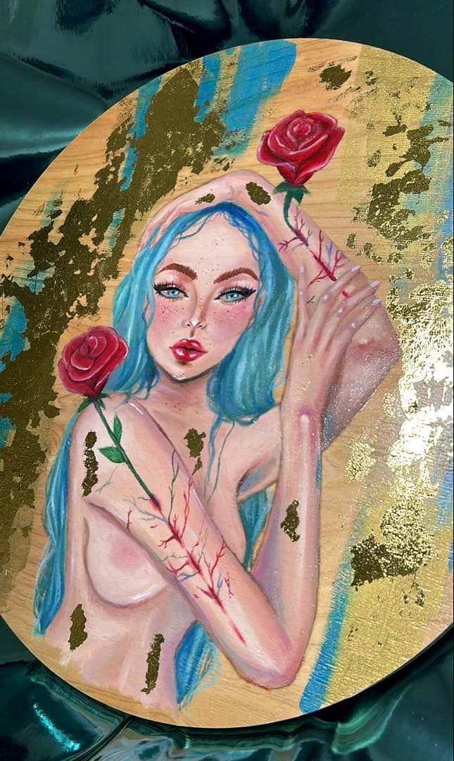 女神　幸運　油絵　スピリチュアルアート 原画　絵画　開運アート　開運絵画　金