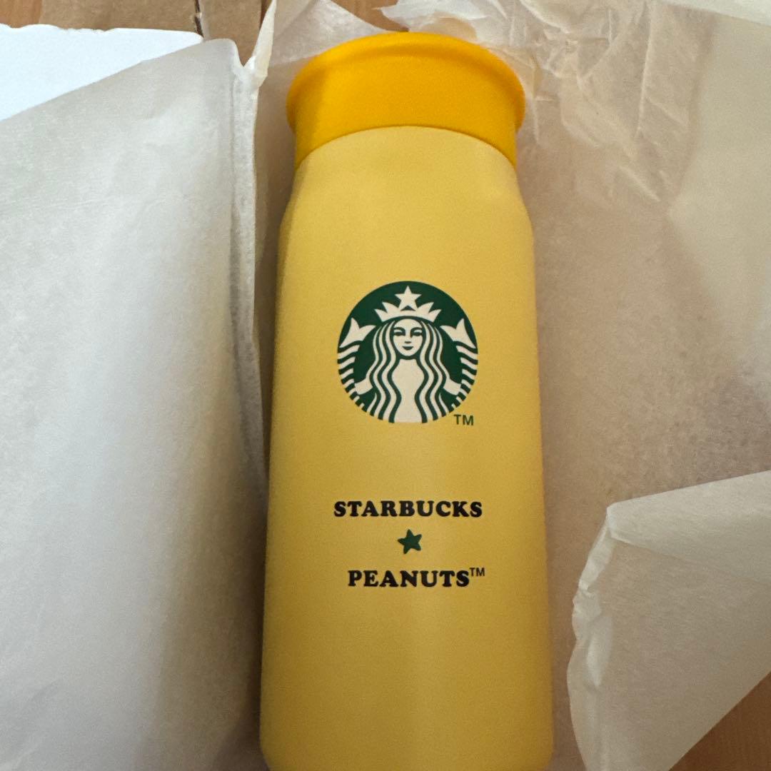 新品☆スタバ×スヌーピー ステンレスミニボトル　イエロー　355ml 限定