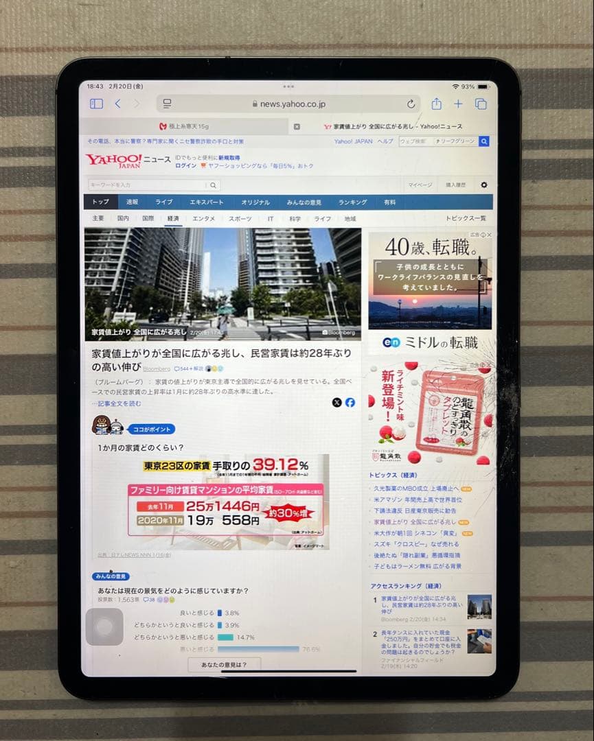 ジャンク品 11インチ iPad Pro（第1世代/2018） 256GB