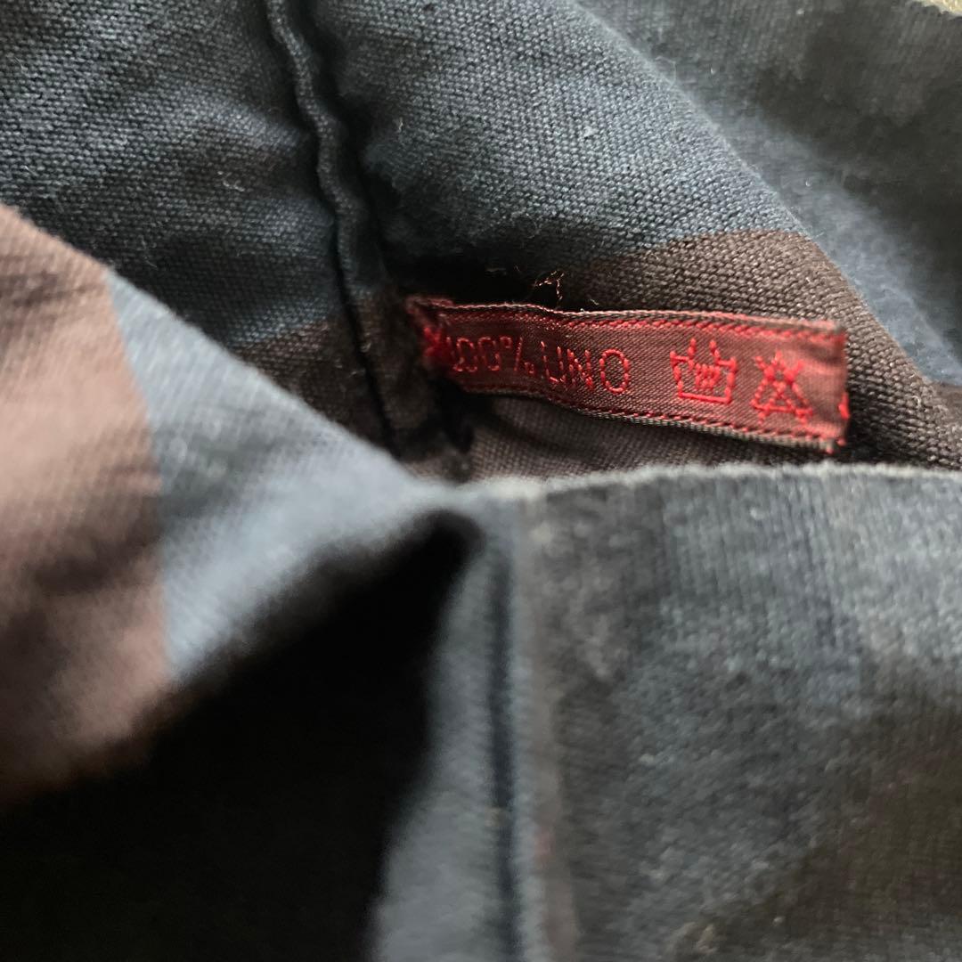 ダニエラグレジス ストライプ エプロン ネイビーボルドー