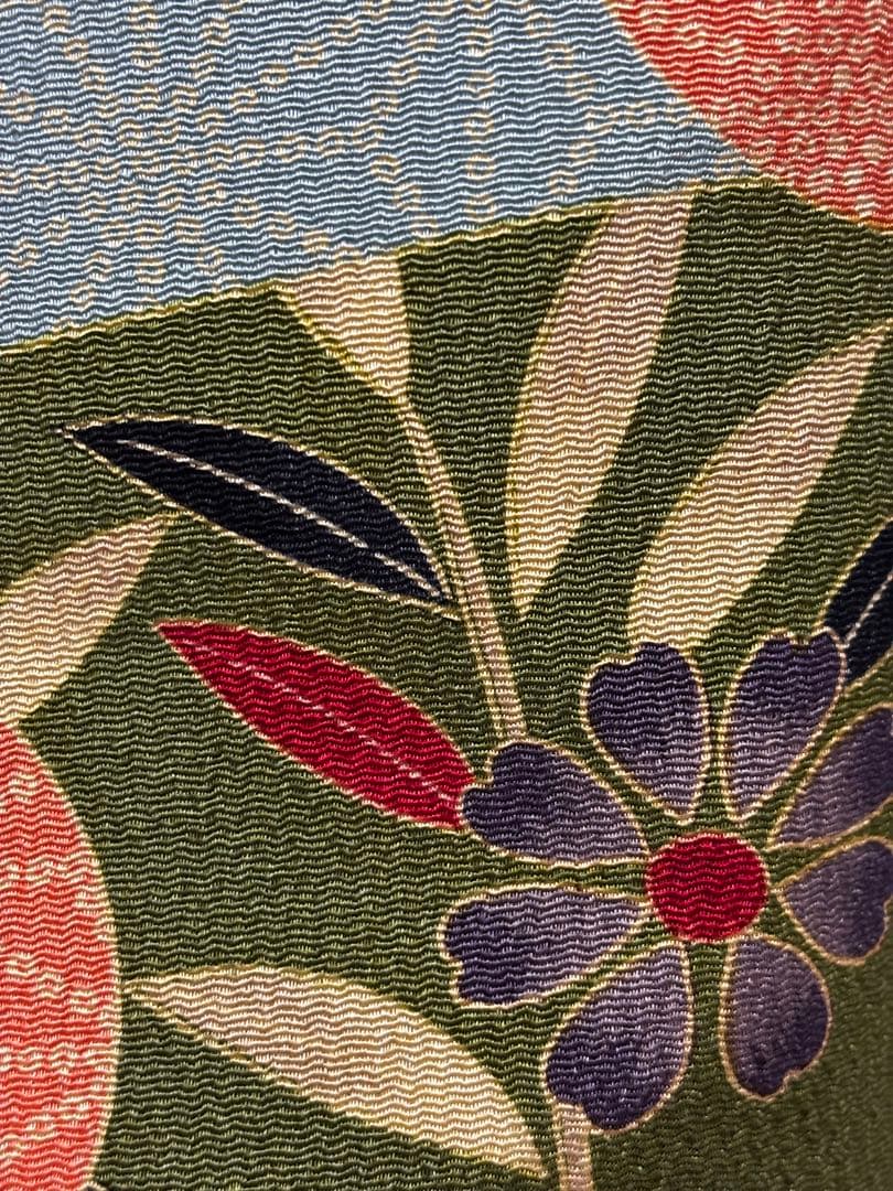 バッグ　正絹　バケツ型　紫織庵　パッチワークデザイン　桜　麻の葉　日本製　新品