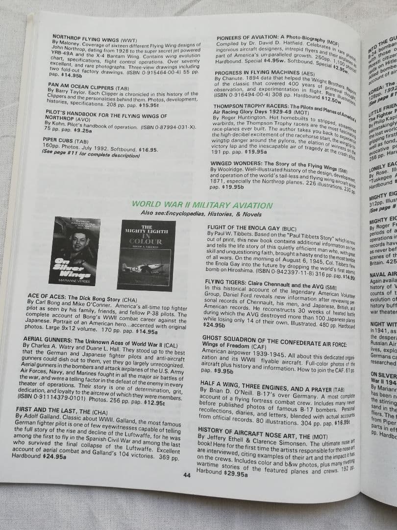 【ヴィンテージ】AVIATION BOOK92-93 ORDER CATALOG