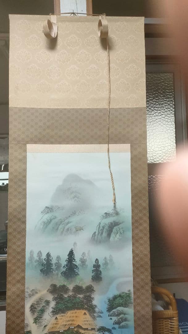 松見 水墨画 掛軸 山水風景
