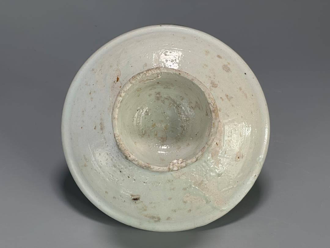 韓国美術　李朝時代李朝　白磁　台皿　李朝祭器台　白磁高足台 高足盤 朝鮮古陶磁