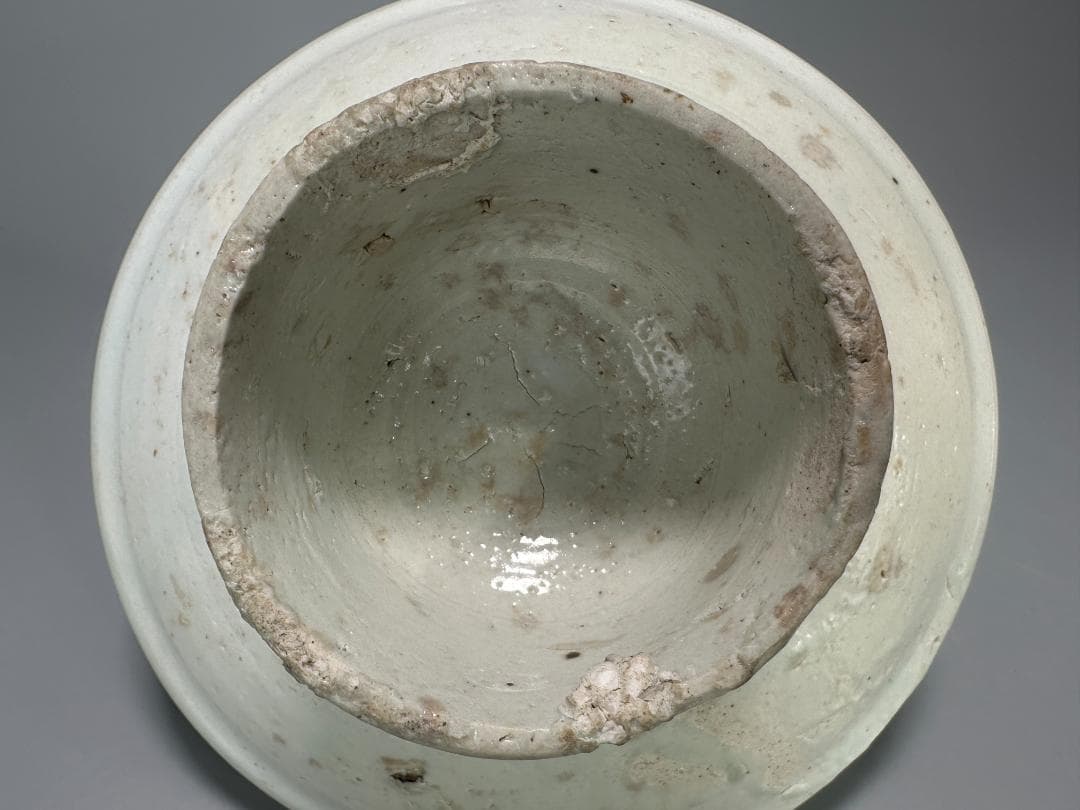 韓国美術　李朝時代李朝　白磁　台皿　李朝祭器台　白磁高足台 高足盤 朝鮮古陶磁