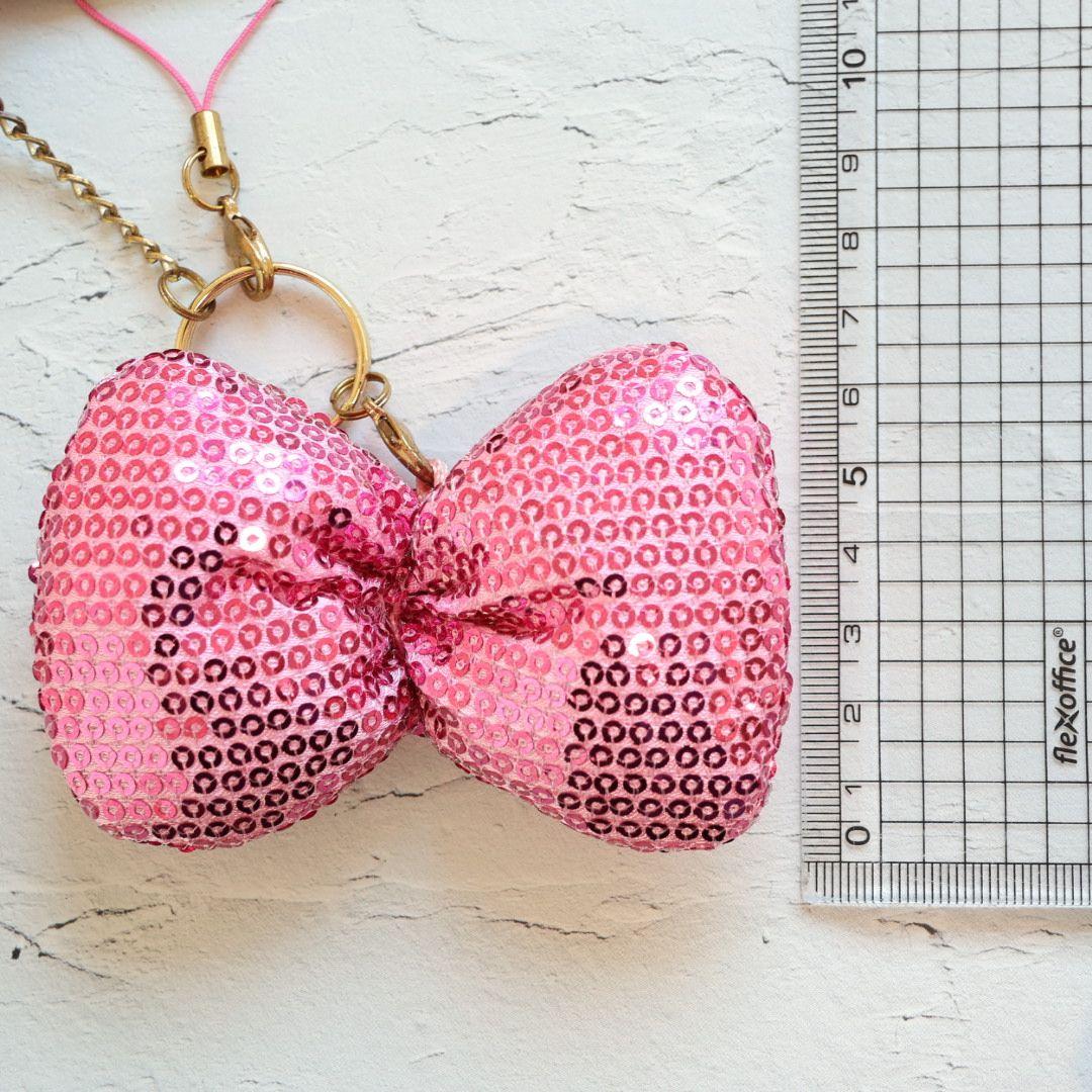 キティ USJ限定 キーホルダー マスコット スパンコール リボン 2010年​