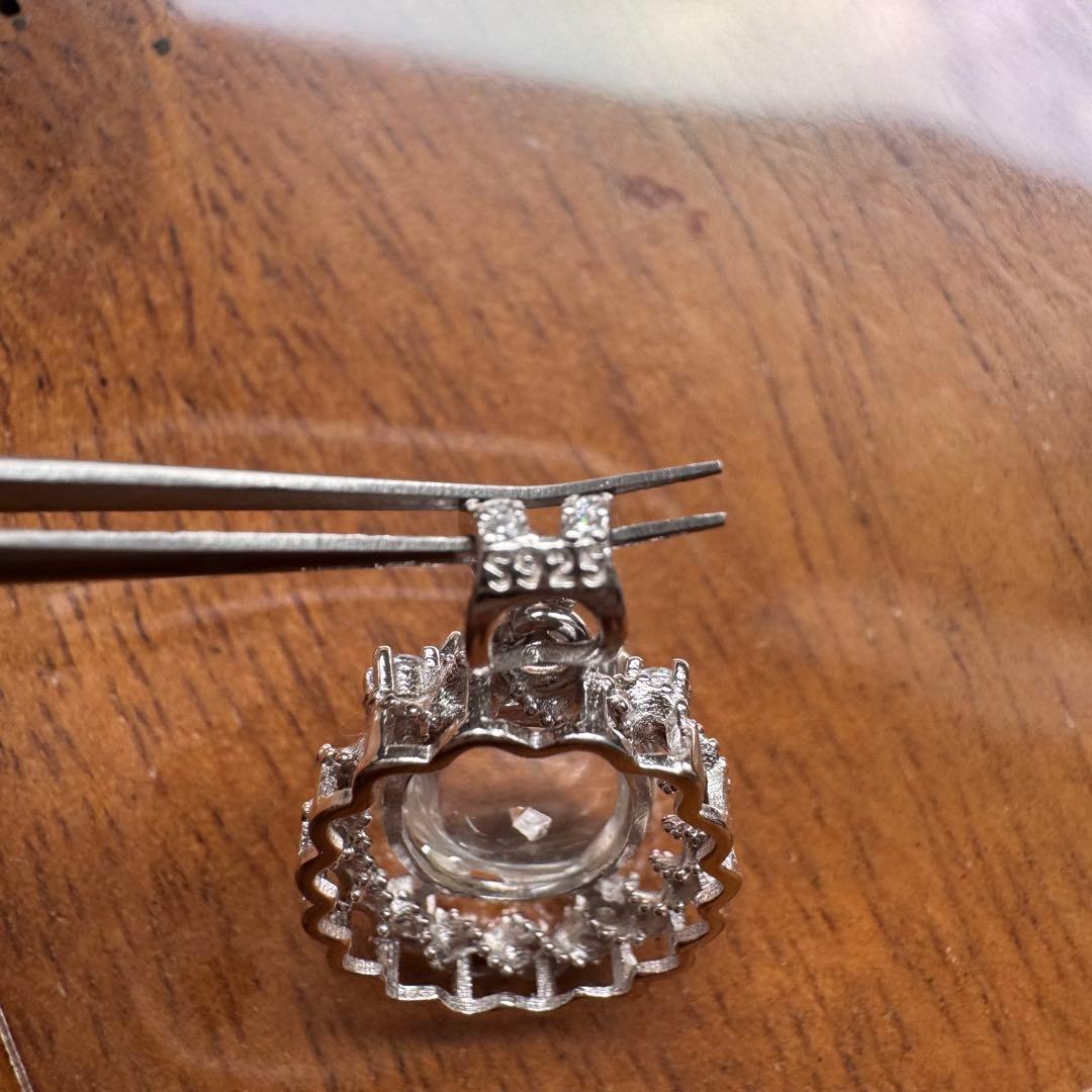 天然石　silver925 クォーツインクォーツ　貫入水晶　ペンダントトップ