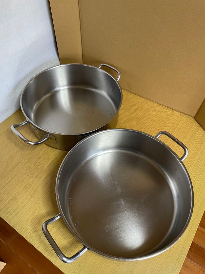 ステンレス製　両手鍋　2セット