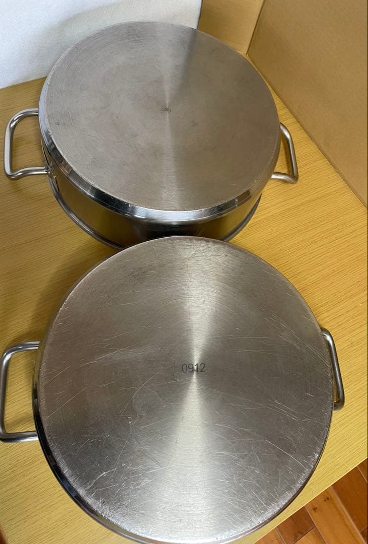 ステンレス製　両手鍋　2セット