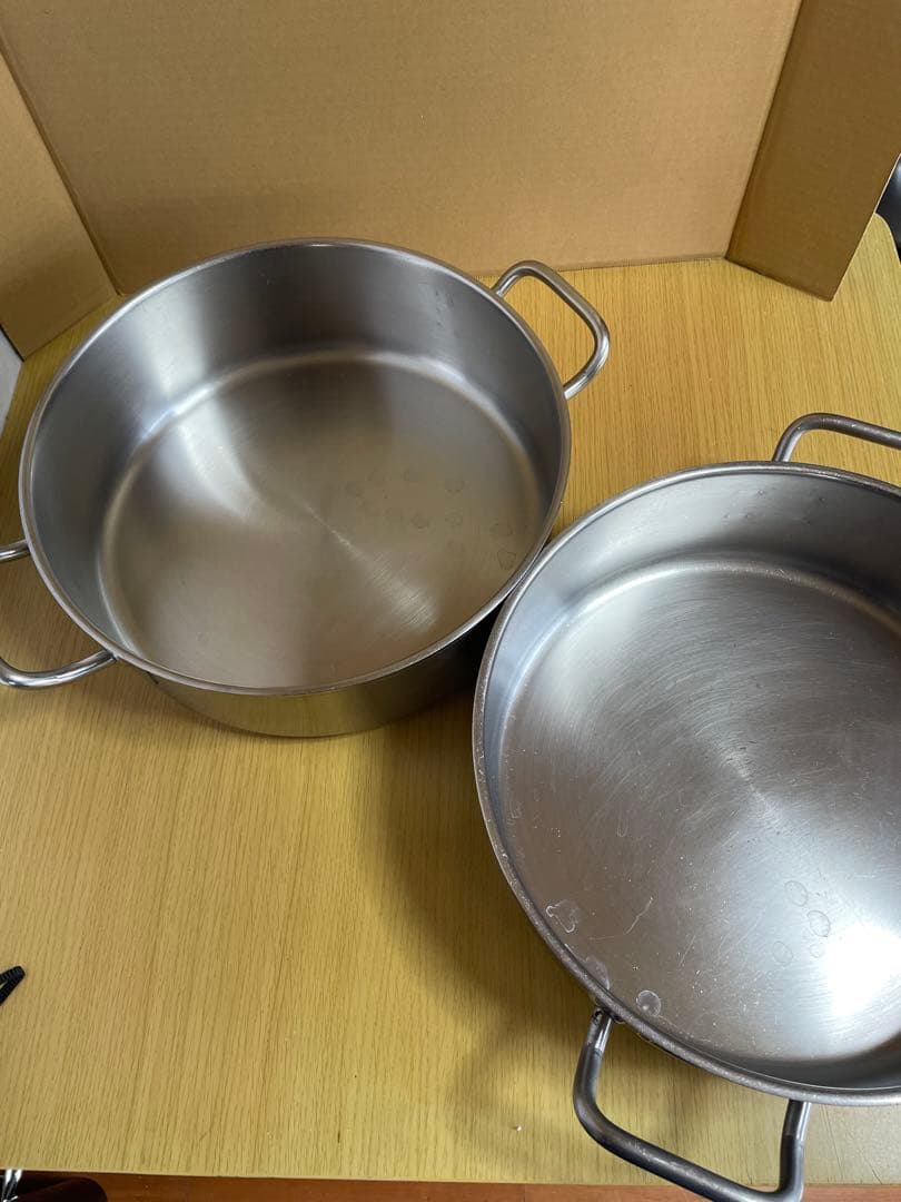 ステンレス製　両手鍋　2セット