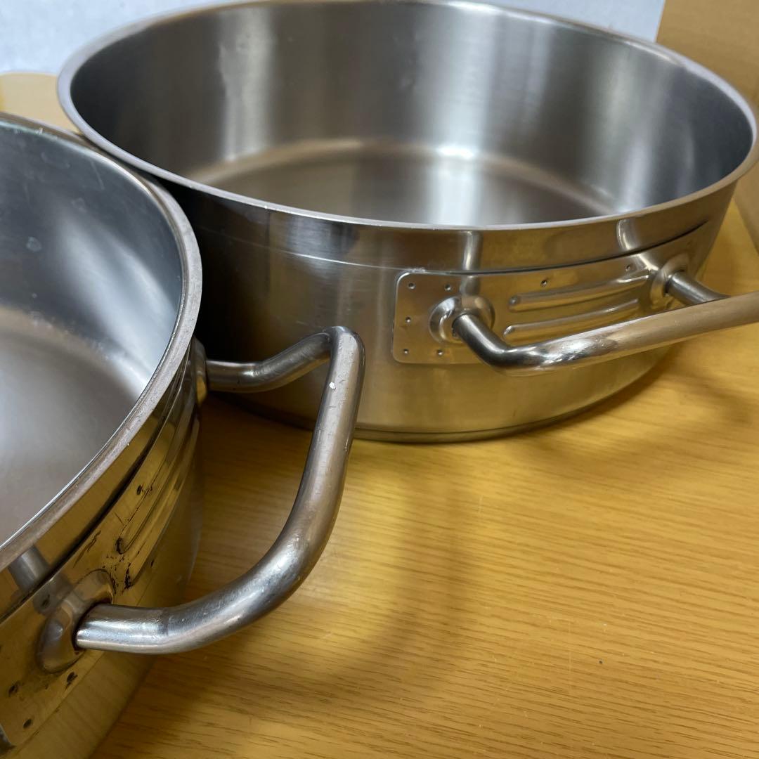 ステンレス製　両手鍋　2セット