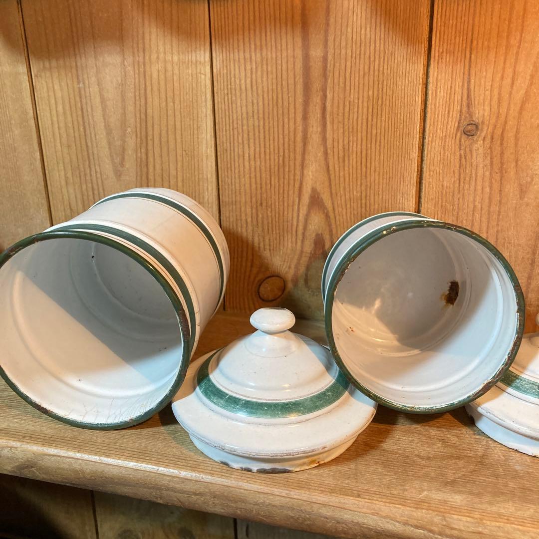 フランスアンティーク　キャニスター２つセット