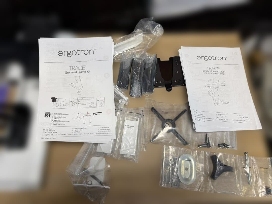 美品　エルゴトロンTRACE ホワイト スリムクランプキットなど付属