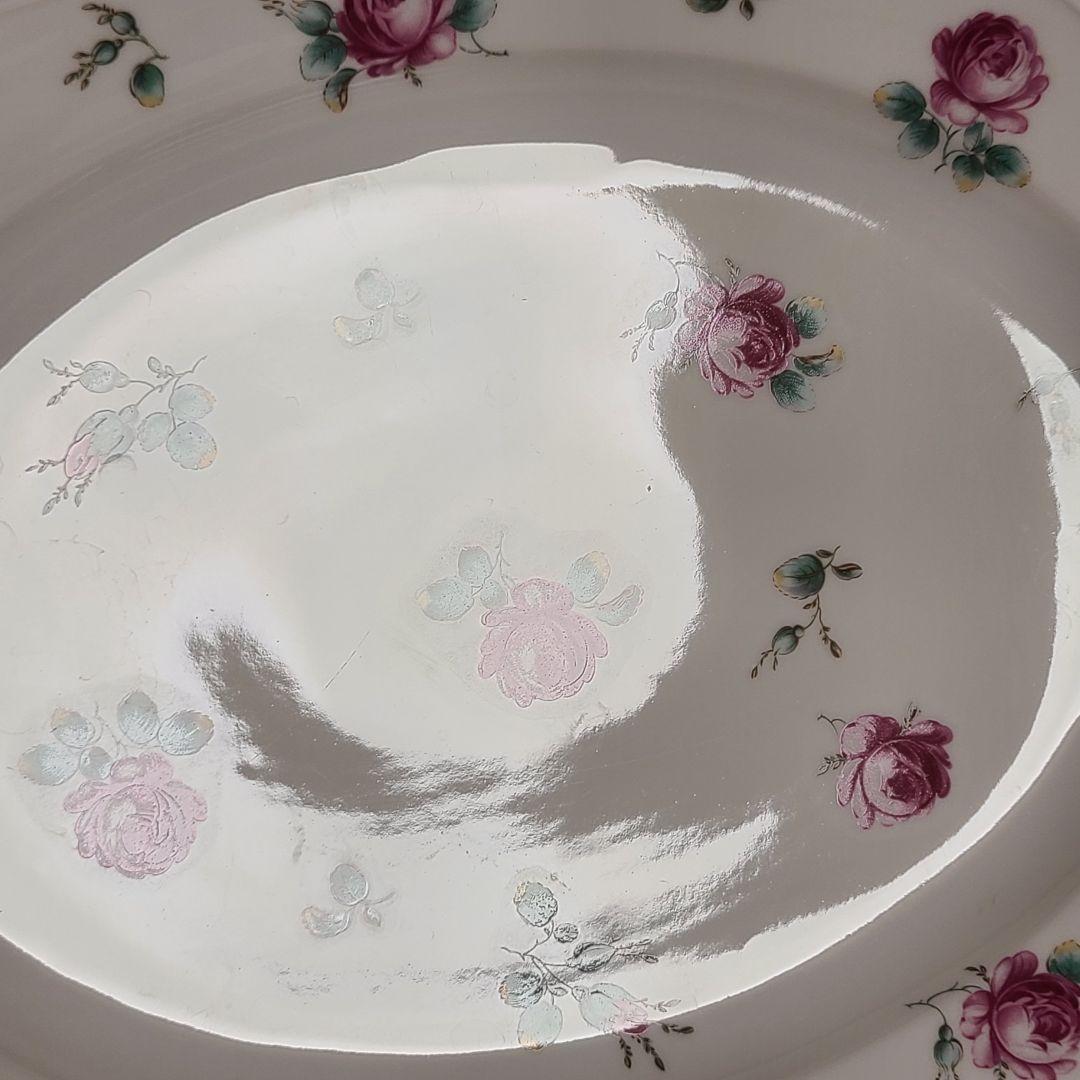 リチャードジノリ　アンティックローズ　オーバルプレート　を135