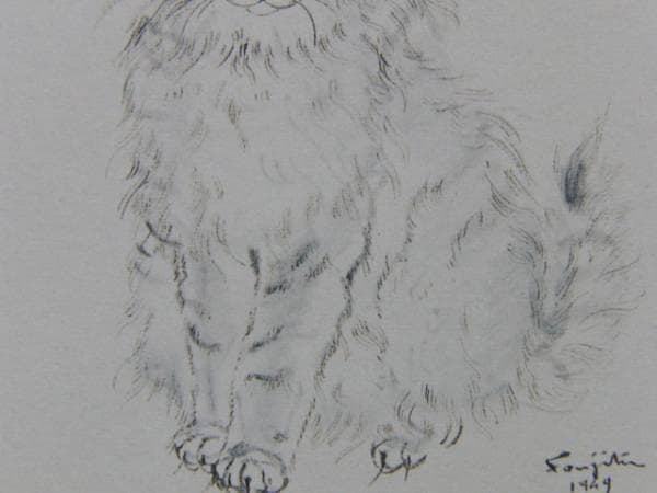 藤田　嗣治、猫　B、版上サイン入り、希少な額装用画集より、新品高級額装付