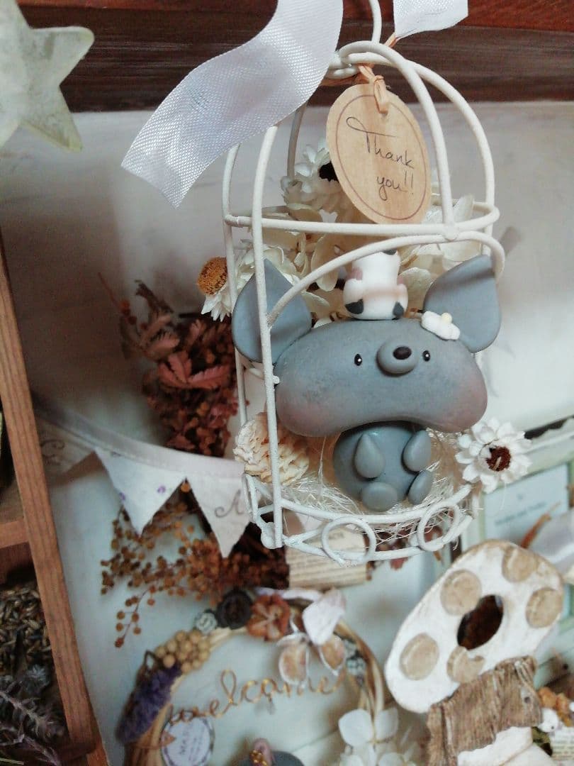 リメイク ♡( ฅ•ω•ฅ）.。.:*♡ゆらゆら鳥かご♬チンチラねずみ