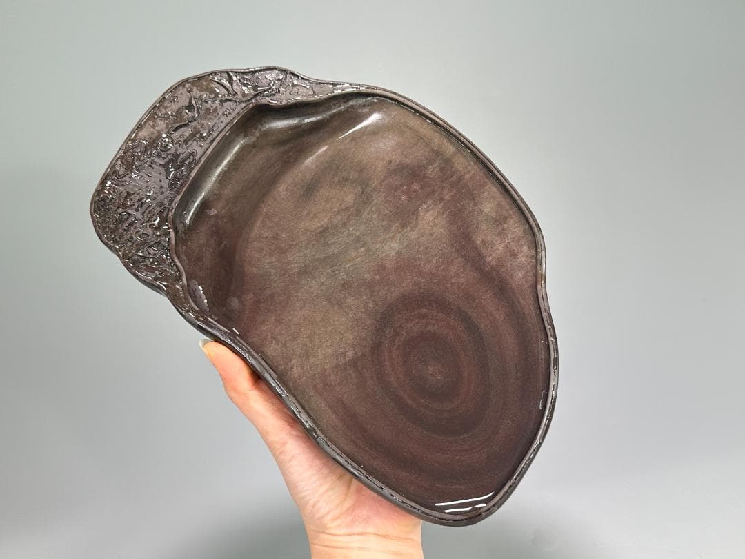 UM10SZW　中国美術　書道具　文房具　硯　松鶴文端渓硯　時代硯　唐物