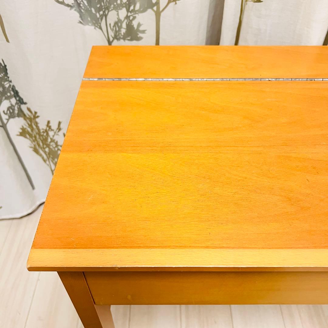 【日進木工】鏡付き ドレッサーデスク コンパクト収納・コンセント付き