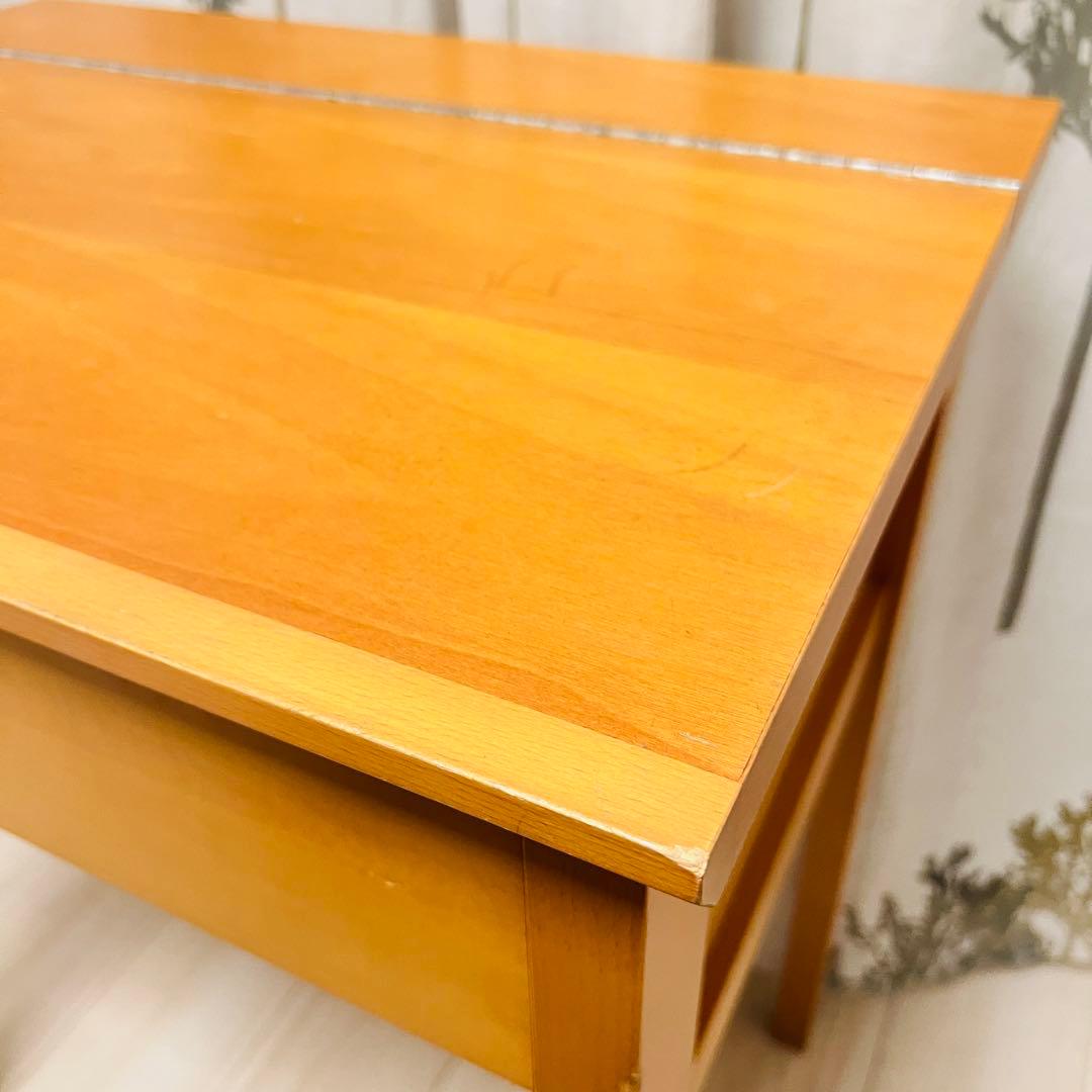 【日進木工】鏡付き ドレッサーデスク コンパクト収納・コンセント付き