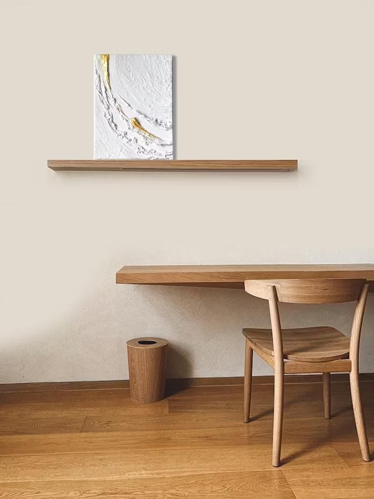 白と金の絵画｜テクスチャーアート