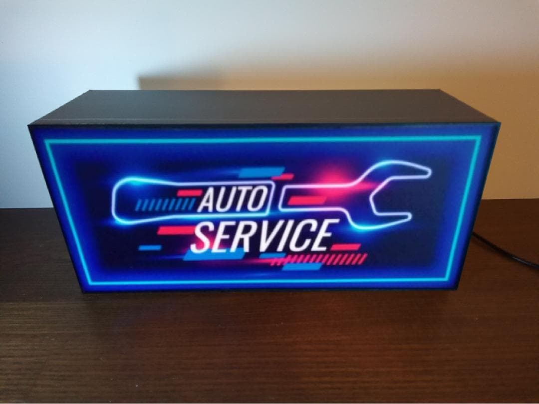 自動車 オート サービス カーショップ ガレージ 看板 置物 雑貨 ライトBOX