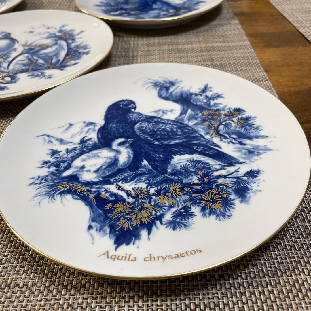 ・日本保護動物シリーズ・５枚セット・マイセン・直径１８.5cm・Meissen・
