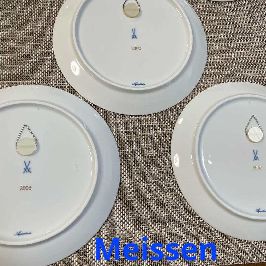・日本保護動物シリーズ・５枚セット・マイセン・直径１８.5cm・Meissen・