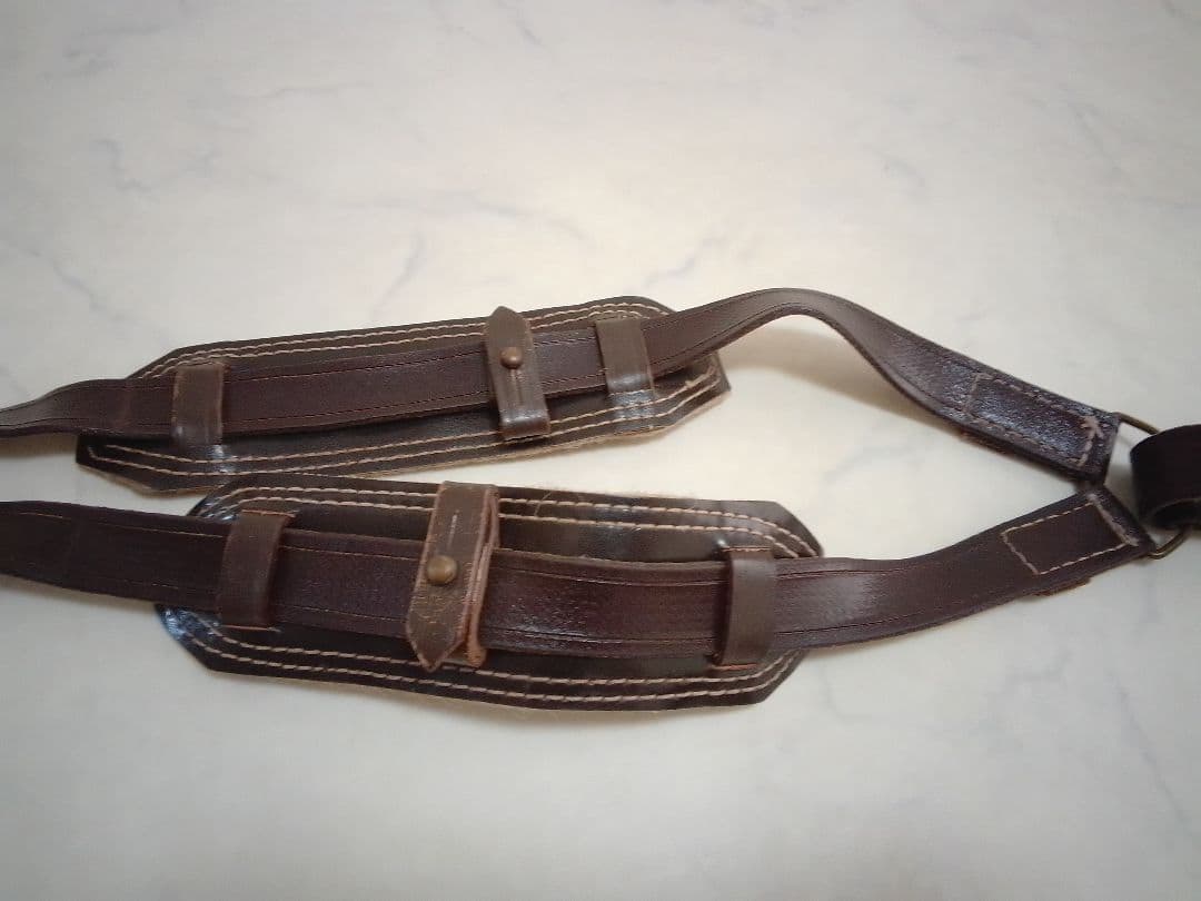 実物？ ソ連 ロシア ベルト サスペンダー 本革 軍 ソビエト ミリタリー