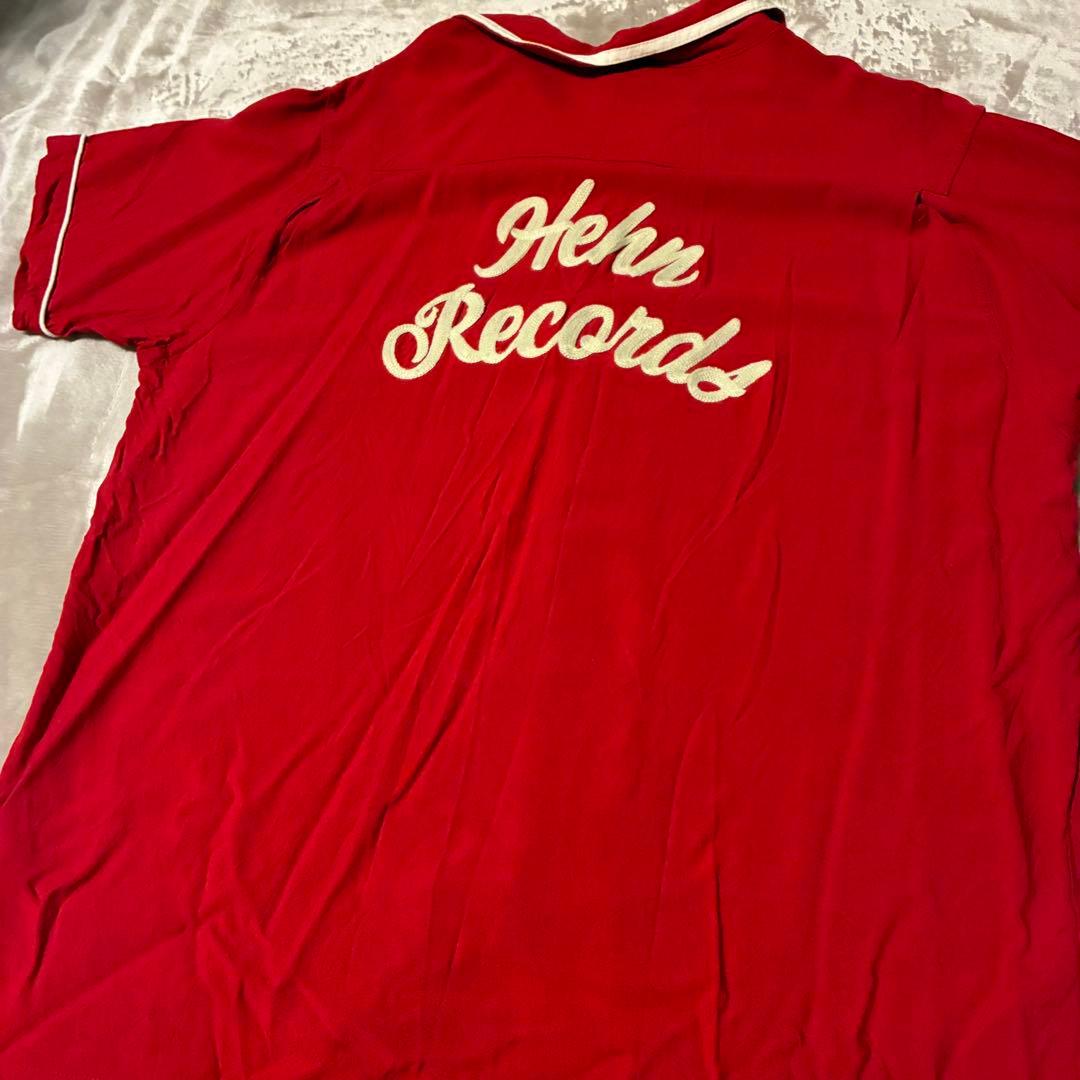 Hehn Records 赤 ボタンアップシャツ