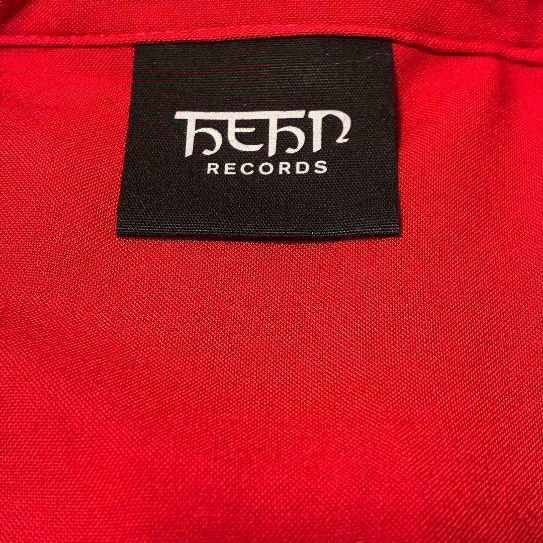 Hehn Records 赤 ボタンアップシャツ