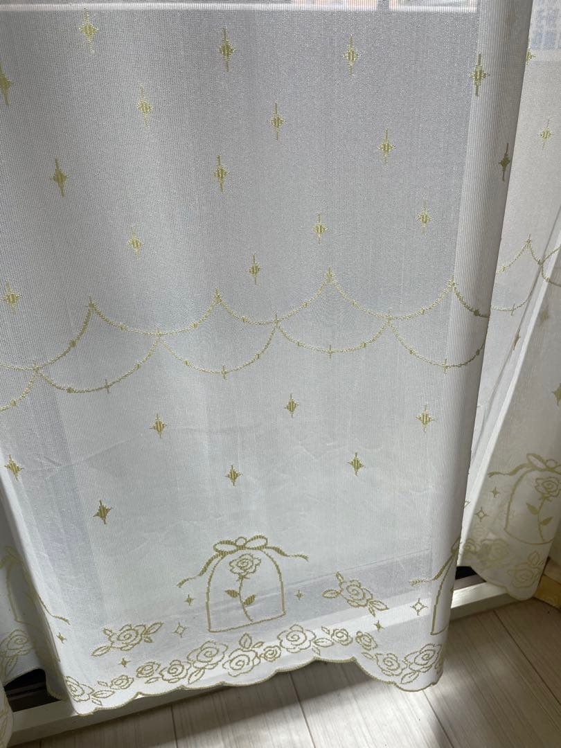 美女と野獣 裏地付 遮光カーテン レースカーテン 新生活 引っ越し