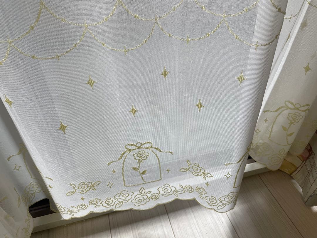 美女と野獣 裏地付 遮光カーテン レースカーテン 新生活 引っ越し