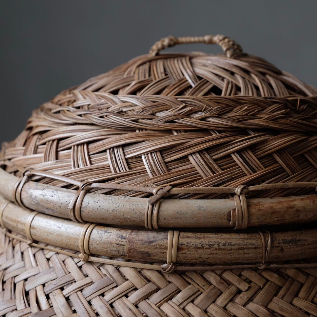 東南アジア 魚籠　ラタン 籐 カゴ 鞄 バスケット レトロ ヴィンテージ