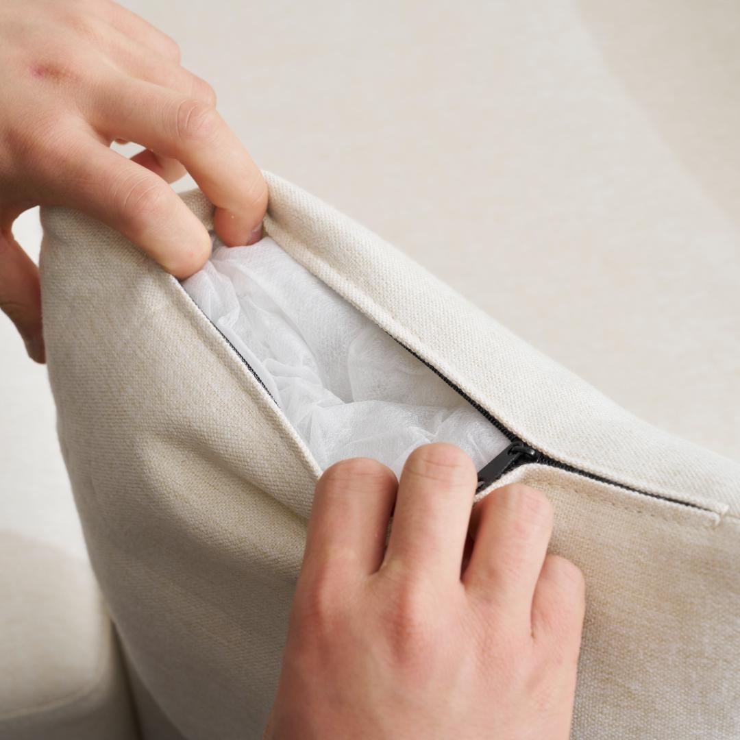限定セール！5人掛けソファセット　L字型　クッション付き　肘付き　WHITE