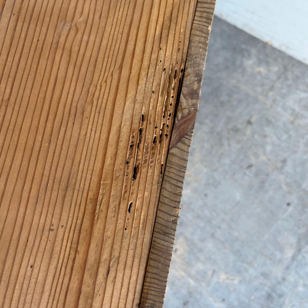 アンティーク 木製 ローボード ベンチ 本棚 無垢材 無塗装 シャビー z649