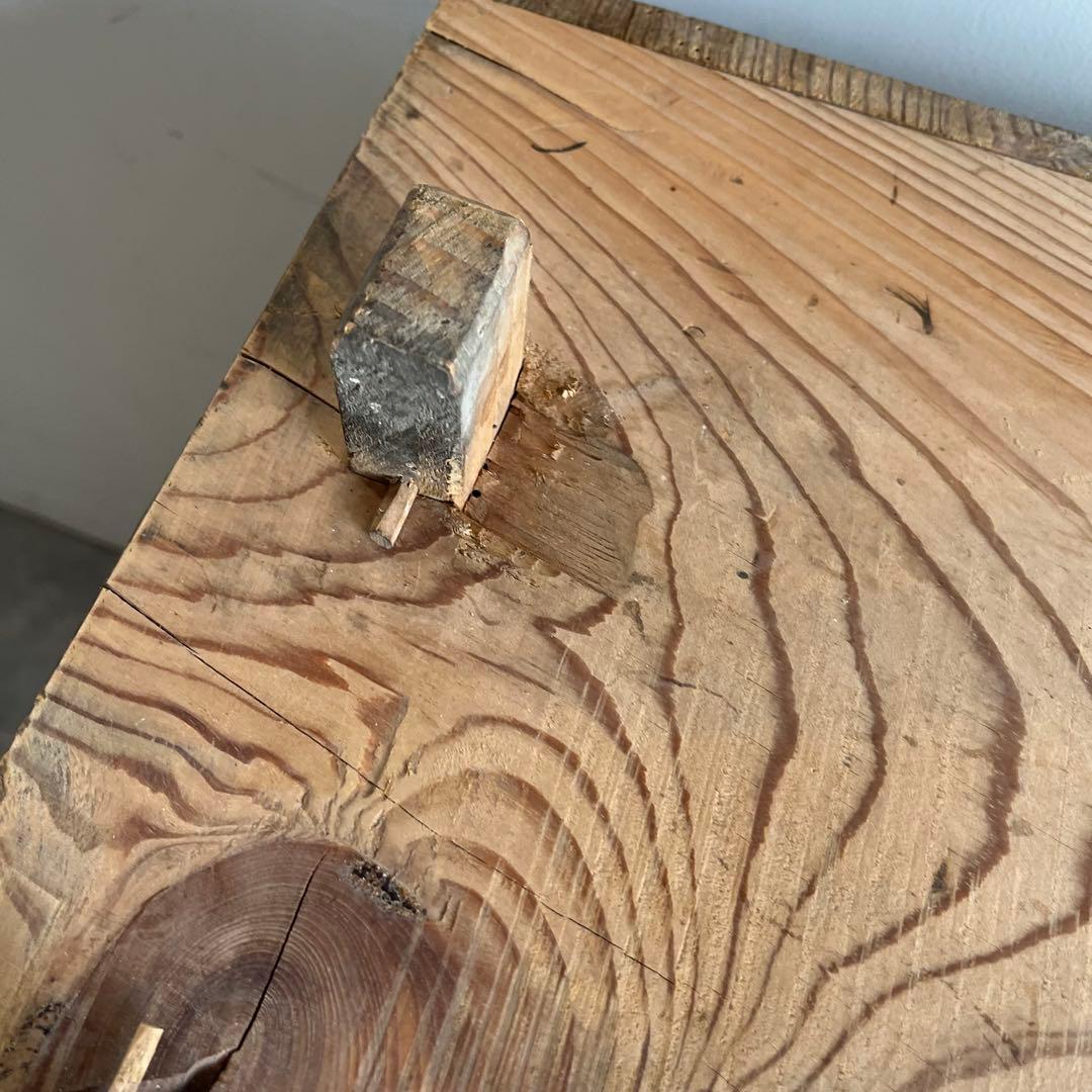 アンティーク 木製 ローボード ベンチ 本棚 無垢材 無塗装 シャビー z649