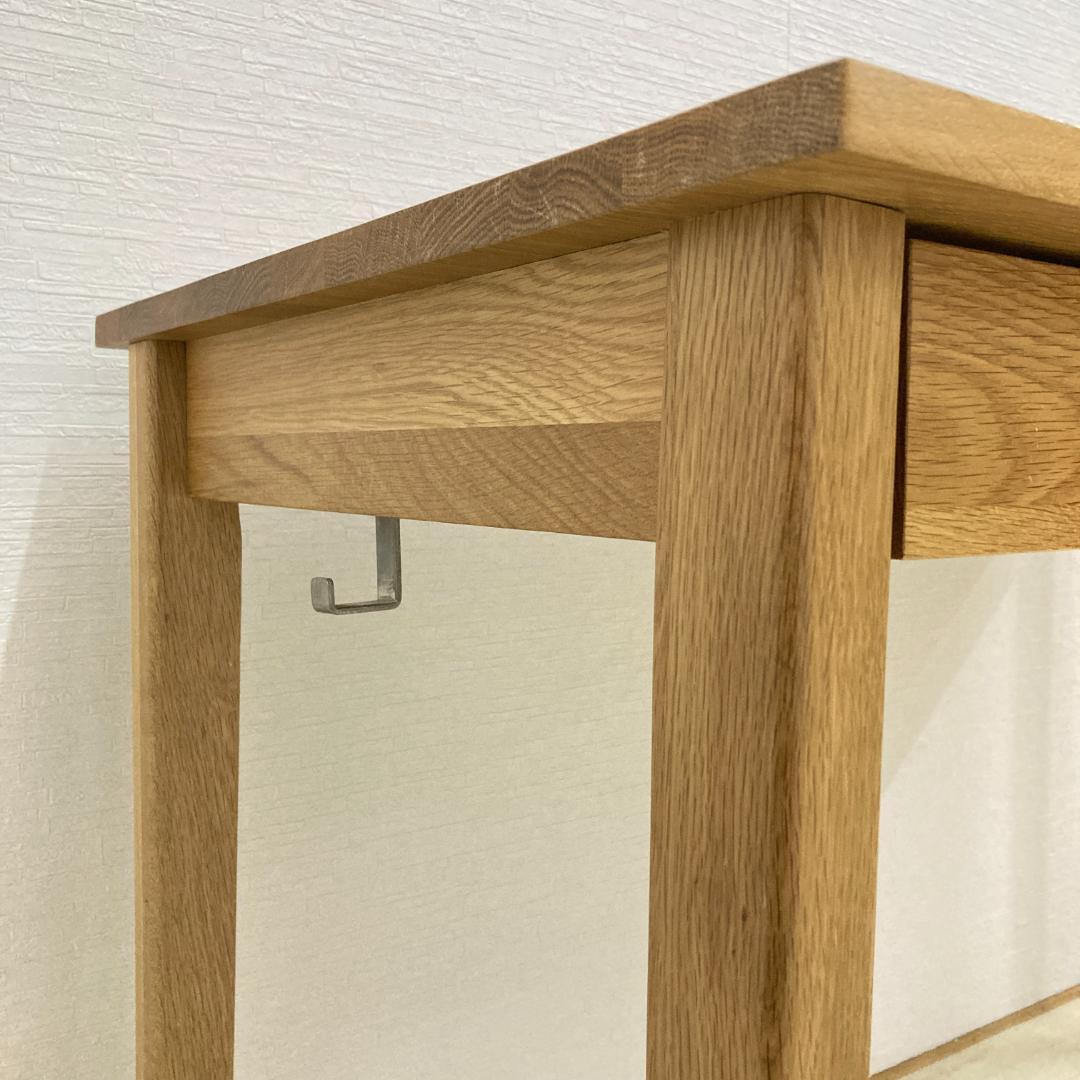無印良品　オーク材　デスク　机　引き出し付　天然木