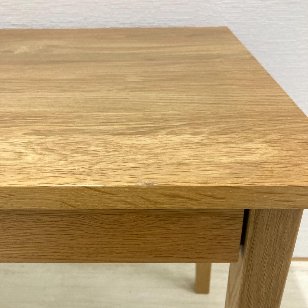 無印良品　オーク材　デスク　机　引き出し付　天然木