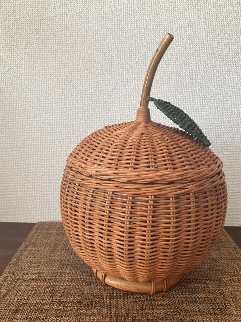 ラタン 果物バスケット (みかん)
