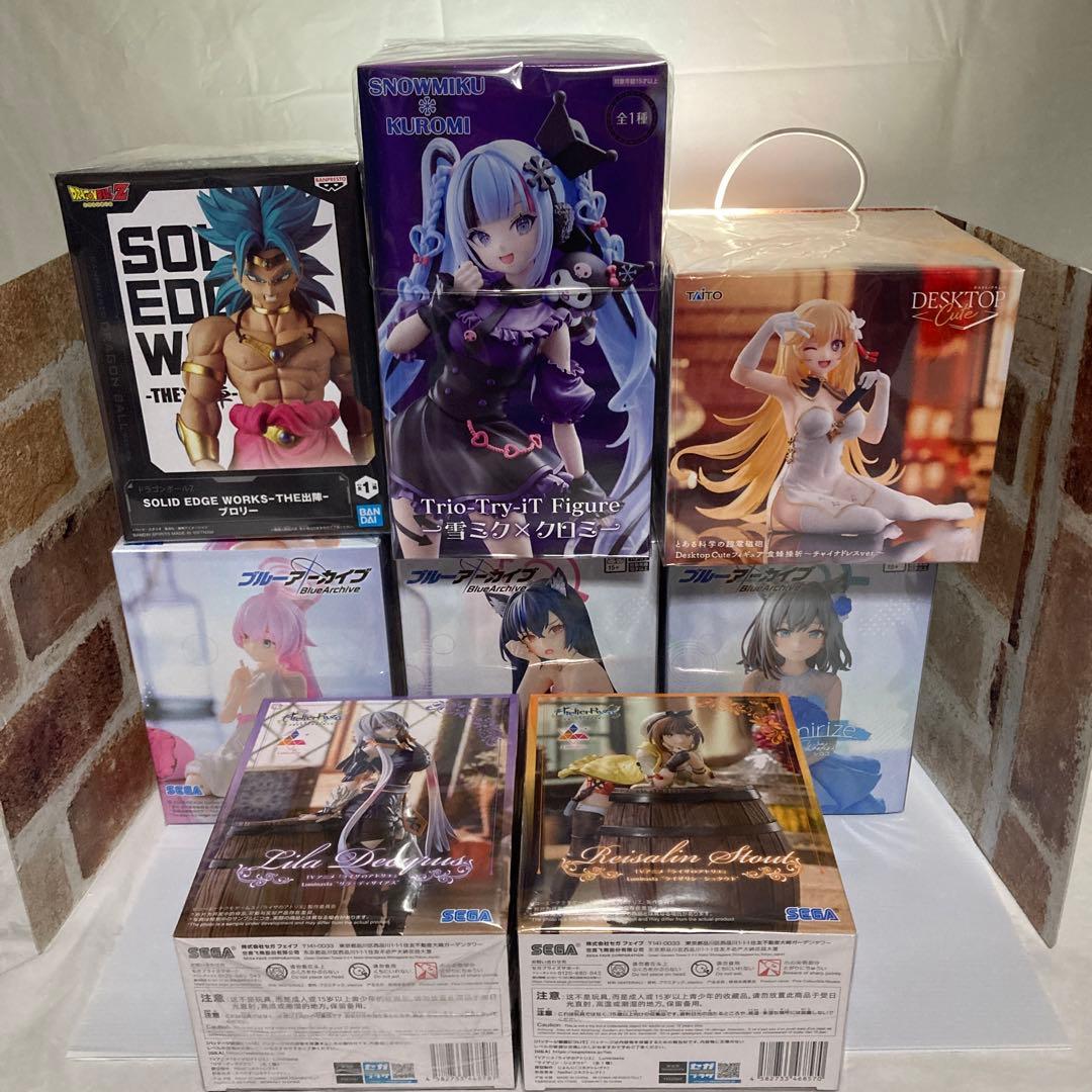 プライズフィギュア　8点セット　初音ミク・ライザ・ブルーアーカイブ等　匿名配送