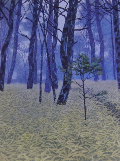 安居由紀夫、【林道】、希少な額装用画集より、新品額装付、状態良好